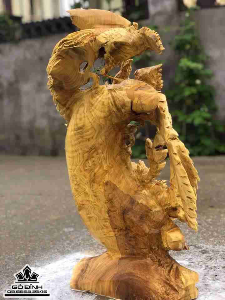 Phu thê viên mãn gỗ nu kháo  3