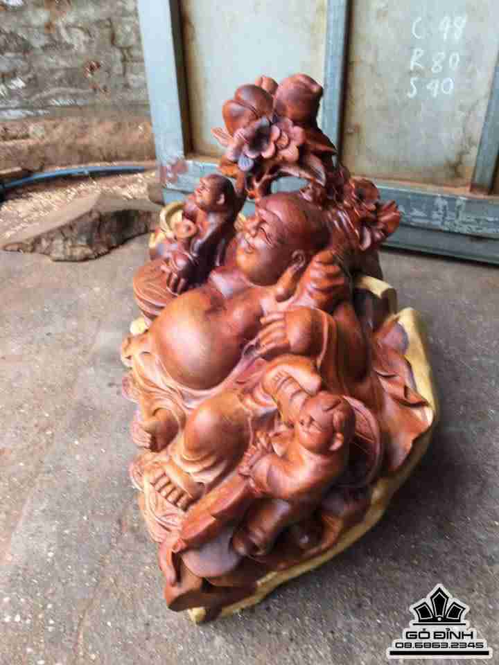 Phật di lặc và nhị phúc gỗ hương  1