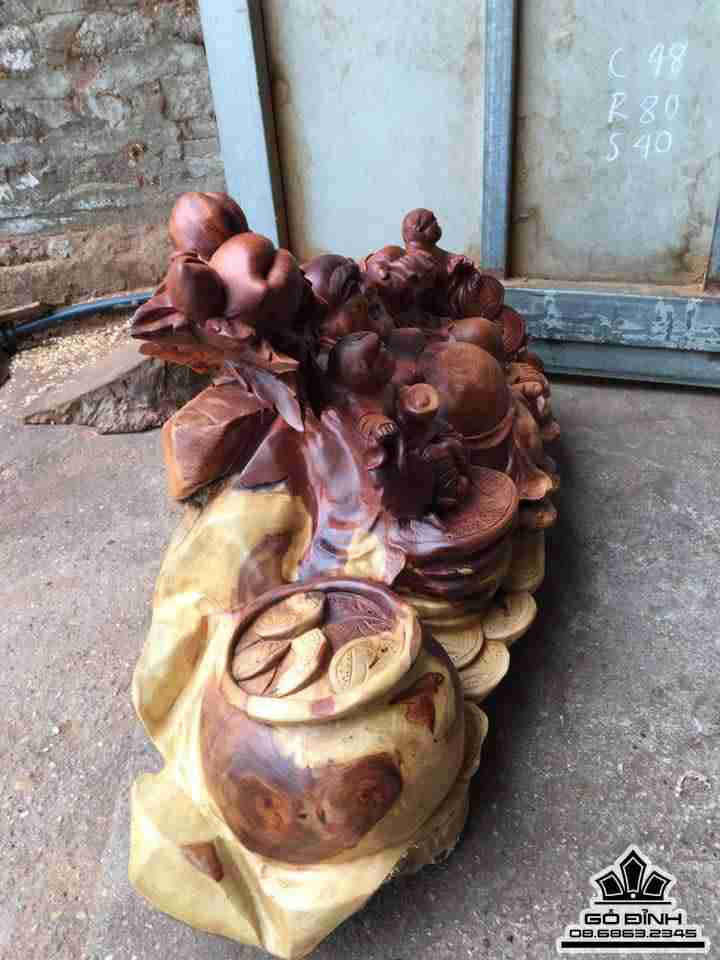 Phật di lặc và nhị phúc gỗ hương  2