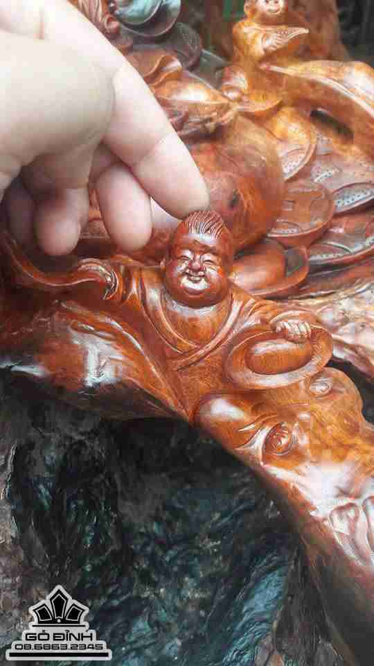 Phật di lặc và tam phúc gỗ sụn hương  5