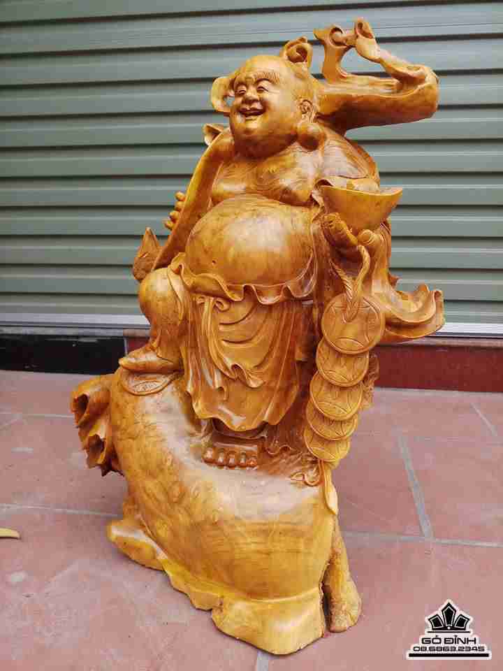 Phật di lặc gỗ nu kháo  2