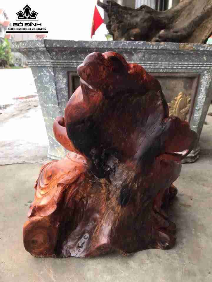 Phật di lặc vác gậy như ý gỗ hương  4