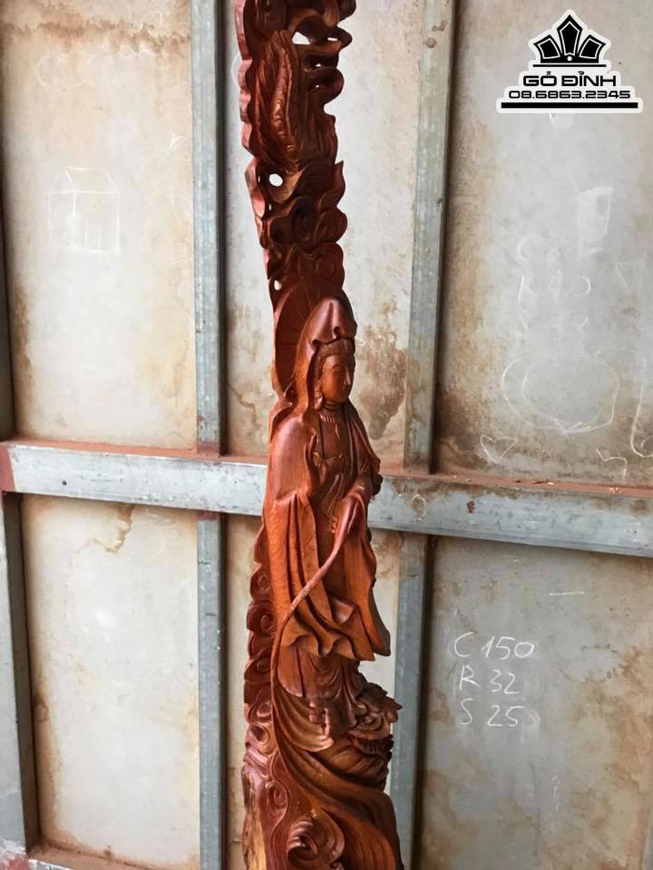 Phật Bà Quan Âm cưỡi rồng gỗ hương 6