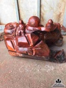 Phật di lặc và tam phúc gỗ hương 45x65x40 3