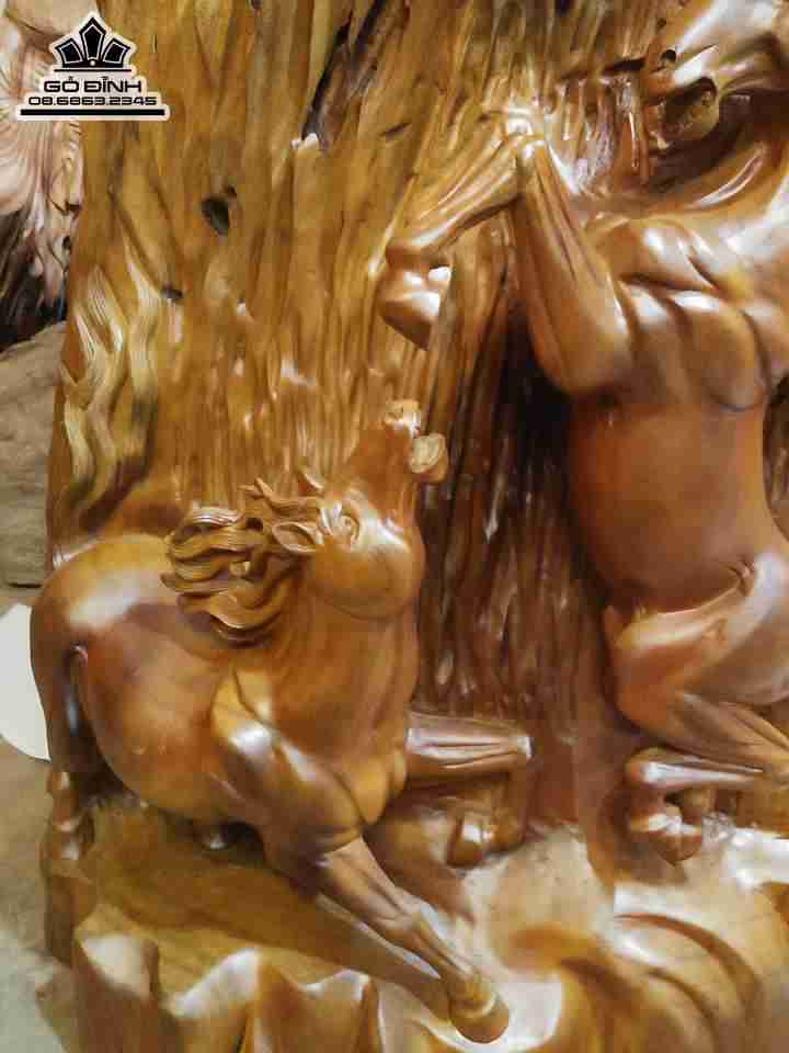 Đồng hồ song mã gỗ xá xị thơm nức 1m25x66x20 5