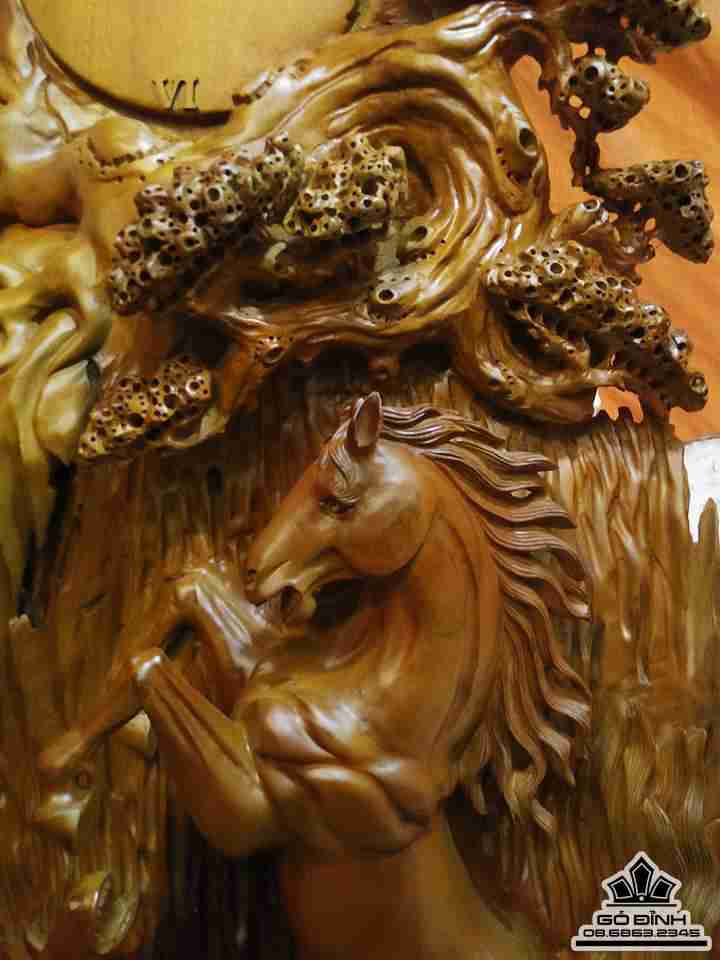 Đồng hồ song mã gỗ xá xị thơm nức 1m25x66x20 7