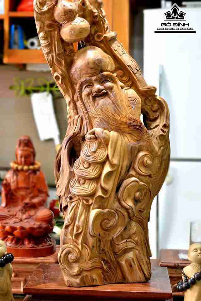Ông thọ gỗ ngọc am hà giang thơm 66x30x18 1
