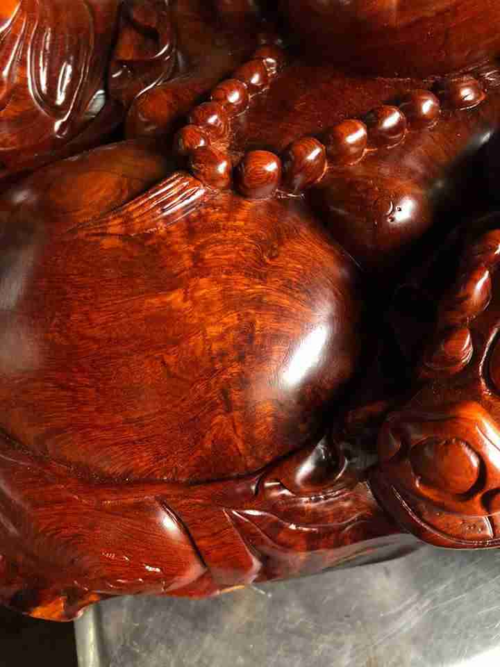 Phật di lặc nhất phúc gỗ hương 23x57x29 2