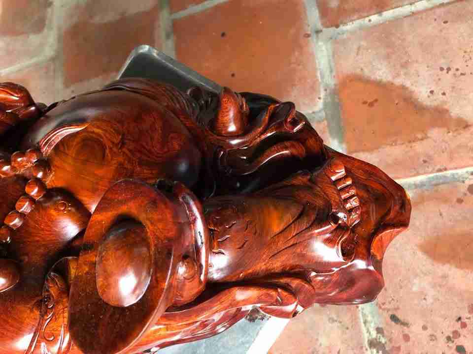 Phật di lặc nhất phúc gỗ hương 23x57x29 3