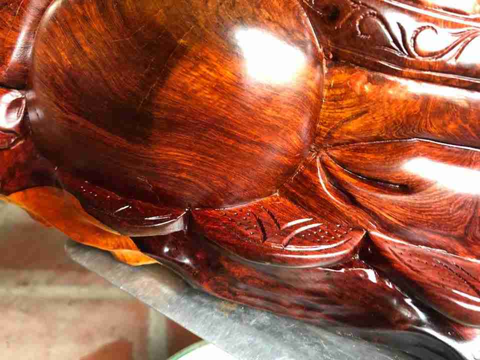 Phật di lặc nhất phúc gỗ hương 23x57x29 4