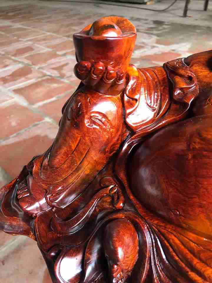 Phật di lặc nhất phúc gỗ hương 23x57x29 5