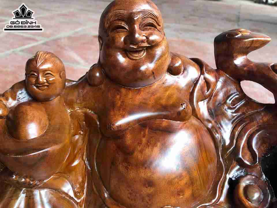 Phật di lặc gỗ nu xá xị 22x48x25 3