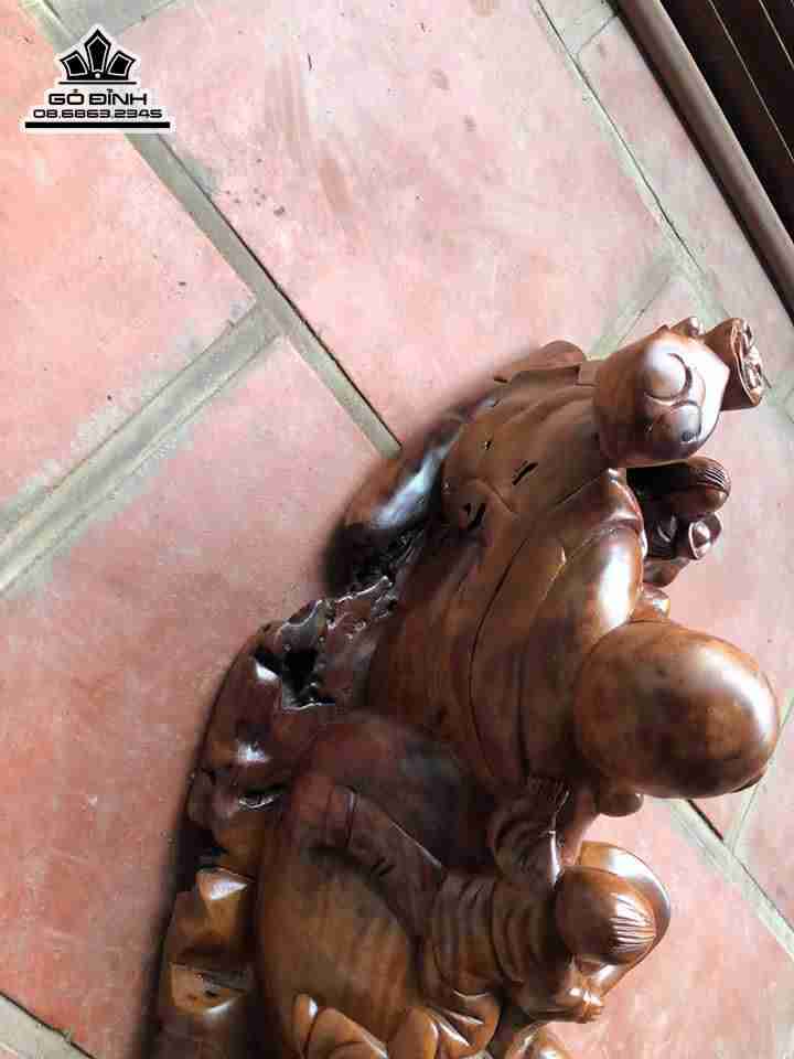 Phật di lặc gỗ nu xá xị 22x48x25 5