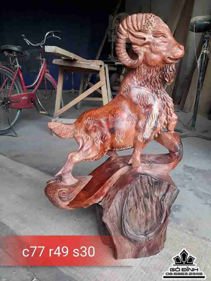 Dê phú quý gỗ hương 77x49x30 1