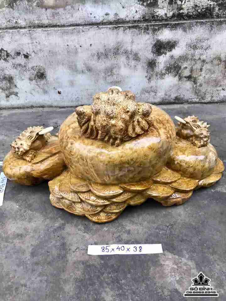 Cóc chum phú quý gỗ nu nghiến 85x40x38 3