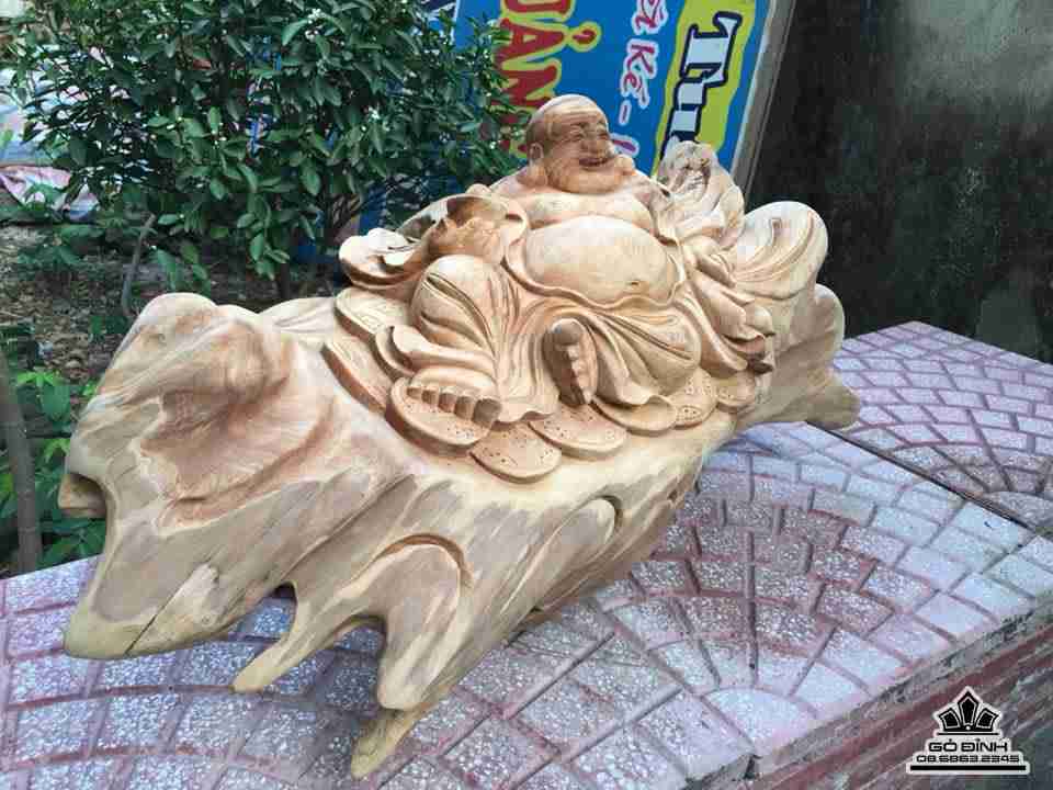 Phật di lặc gỗ ngọc am 33x65x30 3