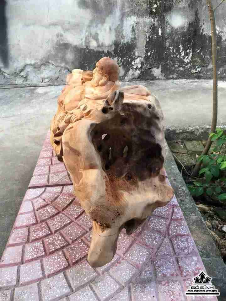 Phật di lặc gỗ ngọc am 33x65x30 4