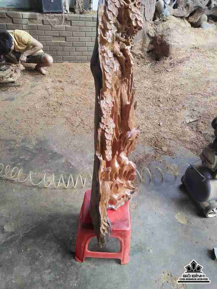 Hạc đậu vách núi gỗ xá xị thơm 1m15x30x15 3