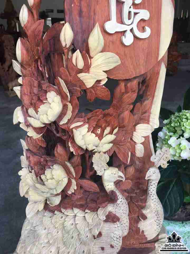 Phu thê viên mãn gỗ hương  79x46x26 4