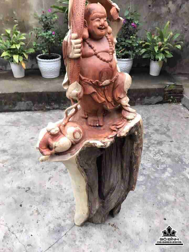 Phật di lặc gỗ hương  1m18x50x42  1