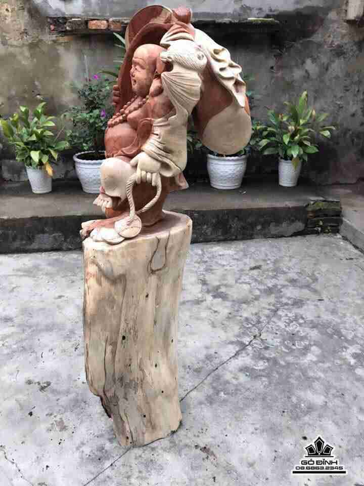 Phật di lặc gỗ hương  1m18x50x42  2