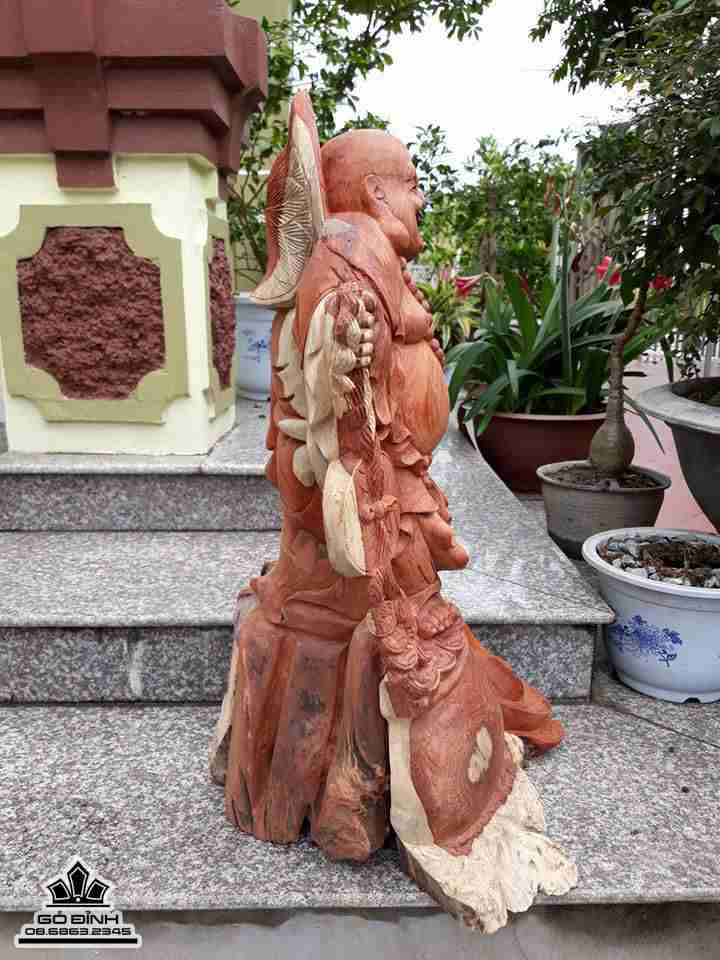 Phật di lặc gỗ hương 73×40×40 4
