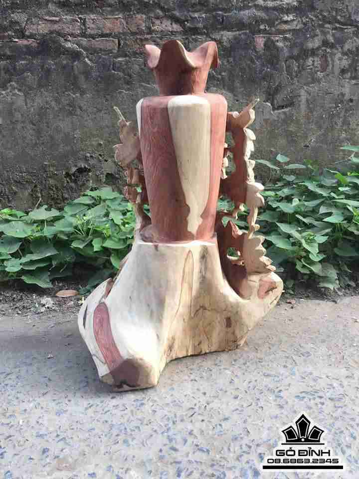 Phu thê viên mãn gỗ hương 62x45x30 3