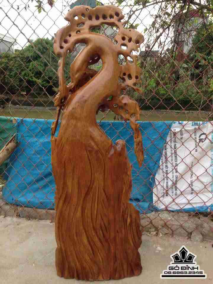 Phật di lặc gỗ xá xị 100x35x13  1