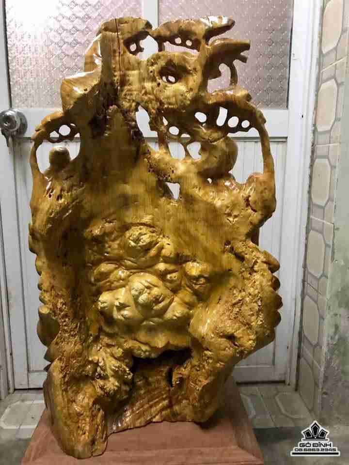 Phật di lặc gỗ nu kháo 88x50x23 3