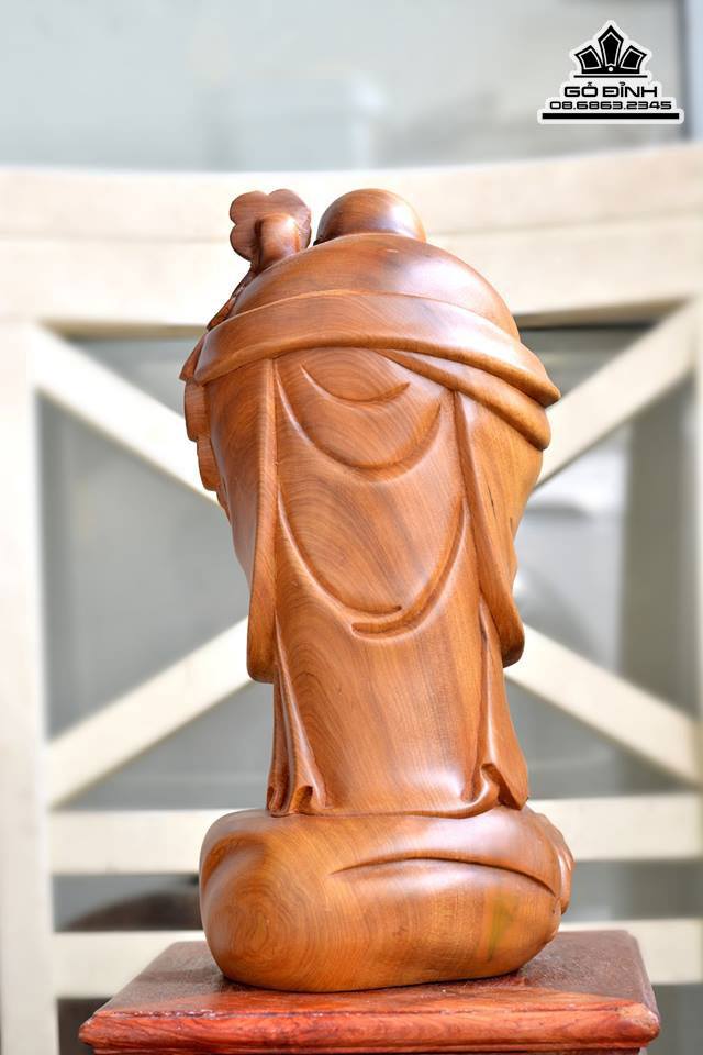 Phật di lặc chúc phúc gỗ bách xanh thơm 30x15x15 3