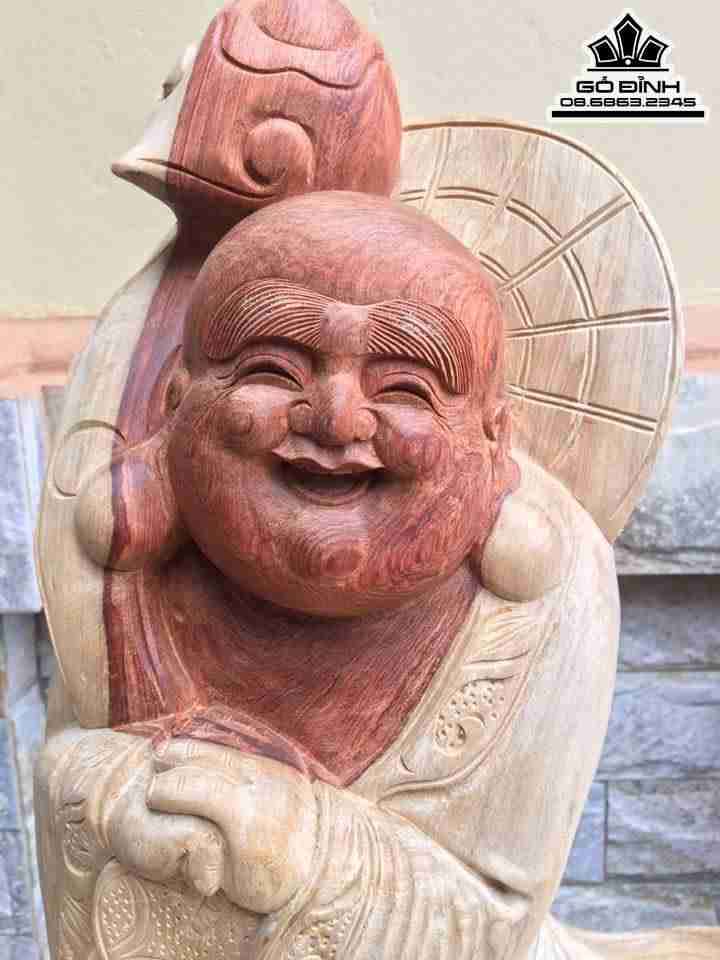 Phật di lặc chúc phúc gỗ hương 73x46x37 1