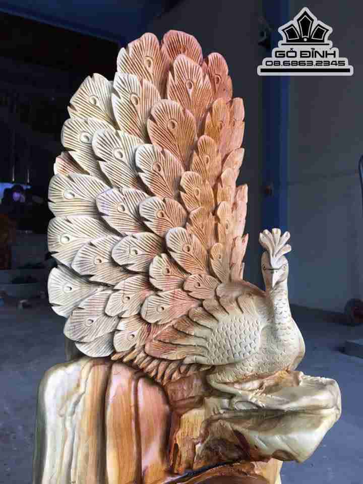 Phu thê viên mãn gỗ hương 80x60x40 2