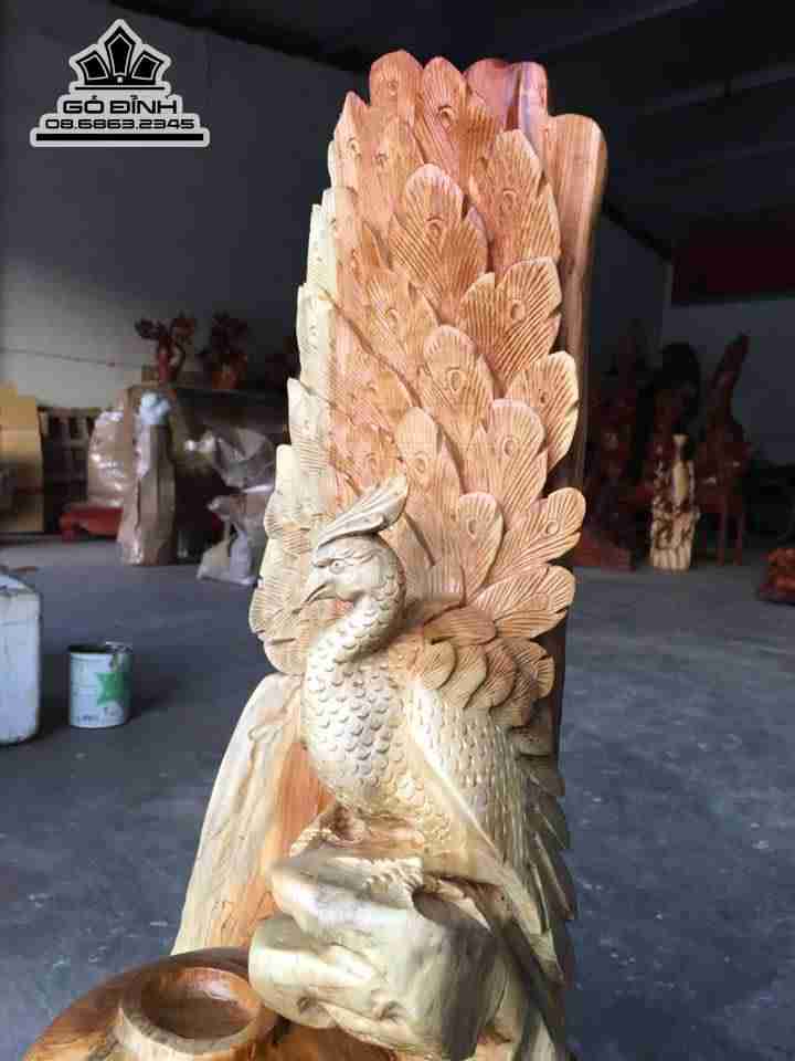 Phu thê viên mãn gỗ hương 80x60x40 4