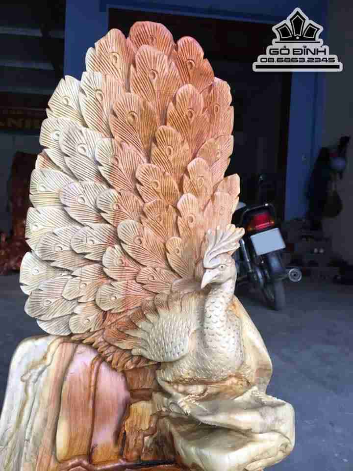 Phu thê viên mãn gỗ hương 80x60x40 7