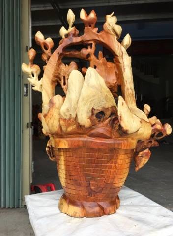 Bình hoa gỗ hương 65x50x35 3