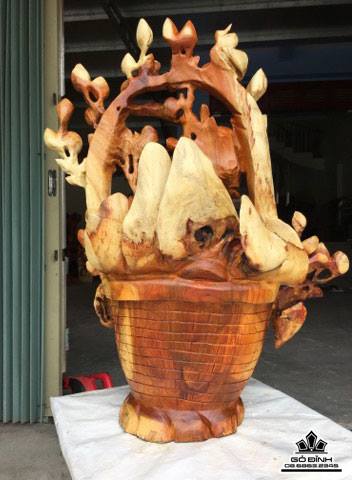 Bình hoa gỗ hương 65x50x35 5