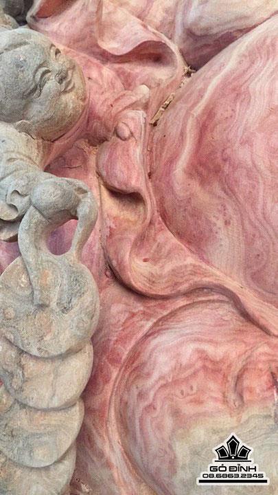 Phật di lặc và cửu phúc gỗ nu sụn xá xị đỏ 85x1m05x56 5