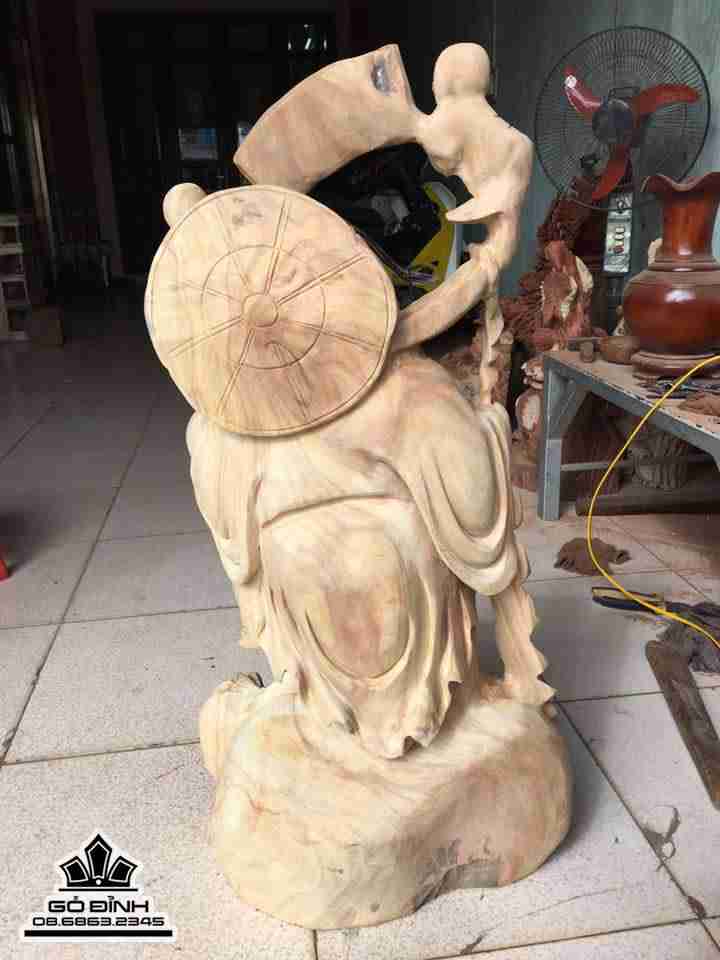 Phật di lặc gỗ xá xị 85x45x22 2