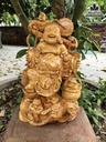 Tượng Phật Di Lặc Đứng Bao Tiền gỗ nu nghiến  cao 62 rộng 38 dày 23 (cm)