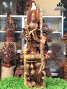 Tượng Phật Bà Quan Âm Tựa Đài Sen gỗ hương  cao 108 rộng 28 sâu 20 (cm)