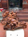 Tượng Phật Di Lặc Tam Phúc Gỗ Cẩm Việt  Cao 54 Ngang 80 Sâu 23 (cm)