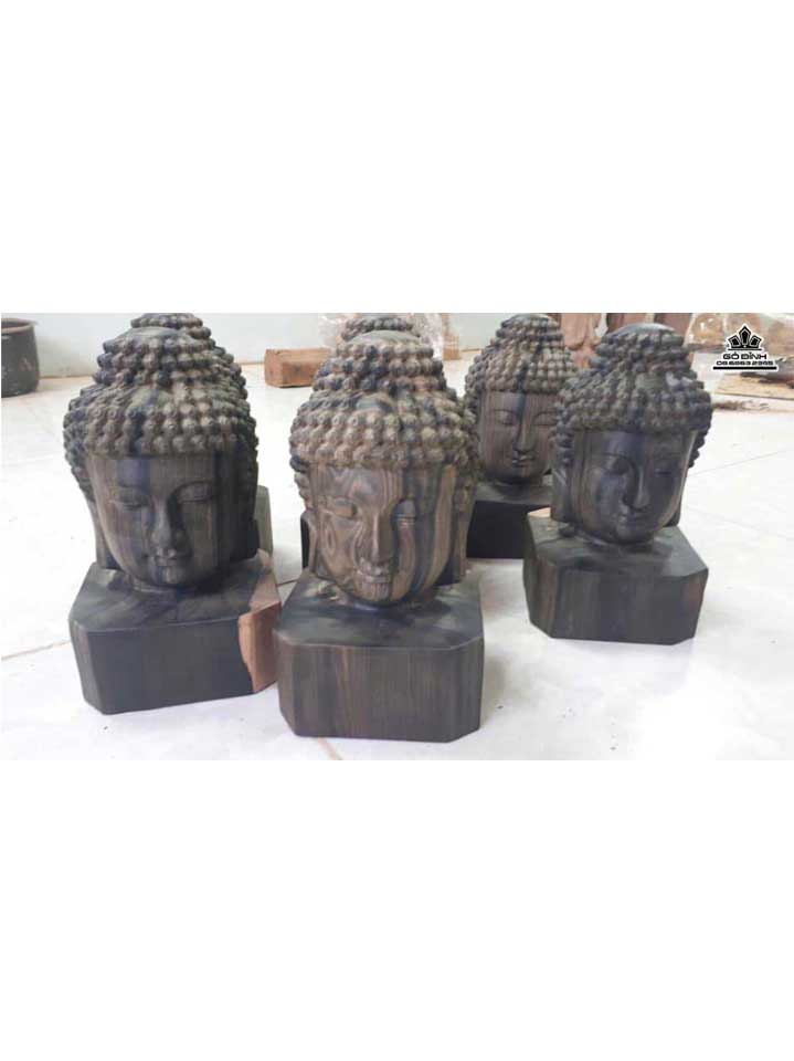 Tượng Phật Thủ gỗ mun  cao 20 vuông 11 (cm)