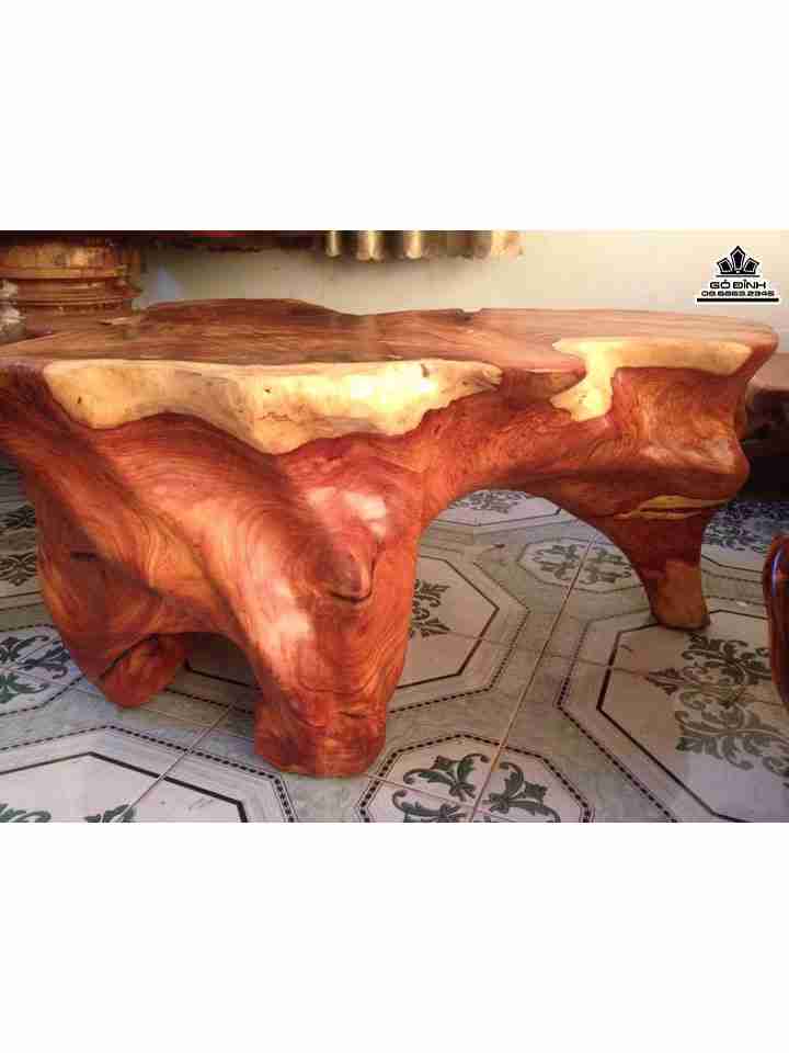 Đôn gỗ nguyên khối gỗ gõ đỏ  cao 40 mặt 84-72 (cm)