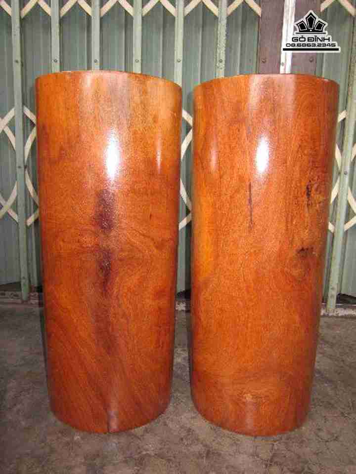 Cặp trụ gỗ gõ đỏ  cao 58 đường kính 25 (cm)