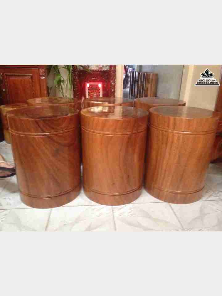 Đôn gỗ nguyên khối gỗ lim  cao 45 mặt đường kính 33-34 (cm)