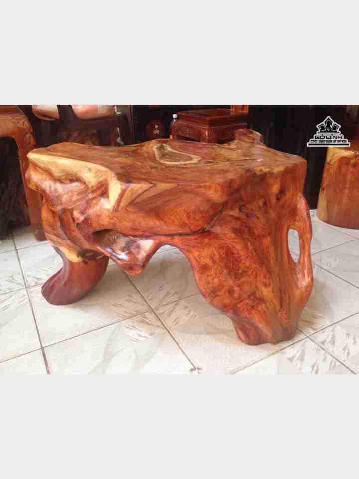 Đôn gỗ gốc cây gỗ hương  cao 34 mặt 51-45 (cm)