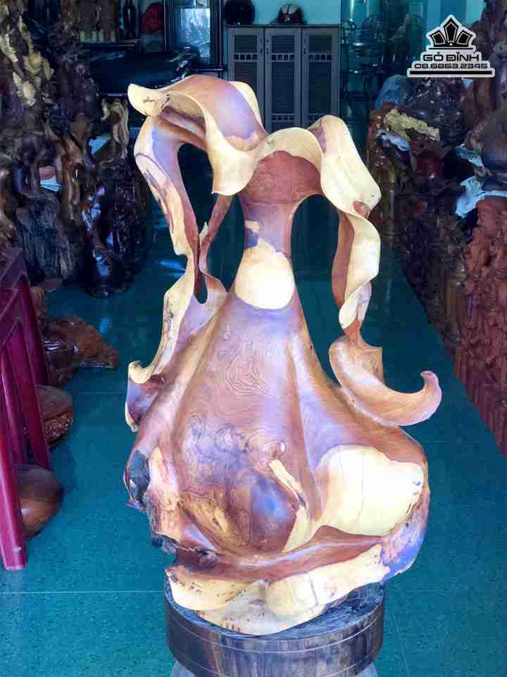 Bình phay nghệ thuật gỗ hương  cao 60 rộng 41 dày 30 (cm)