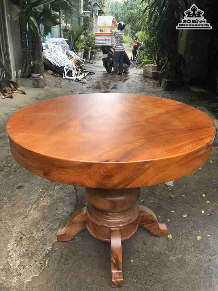 Bàn tròn gỗ me tây  đường kính 94,5 dày 10 (cm)