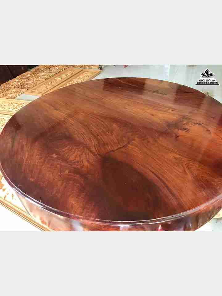 Mặt bàn gỗ hương Gia Lai  đường kính 92 dày 12 (cm)