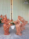 Cặp bình mai điểu gỗ hương  cao 65 rộng 50 dày 43 và cao 70 rộng 40 dày 43 (cm)
